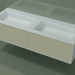 3D Modell Waschbecken mit Schubladen (06UC82421, Knochen C39, L 144, P 50, H 36 cm) - Vorschau