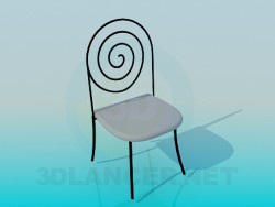 Cadeira com cabeceira de metal