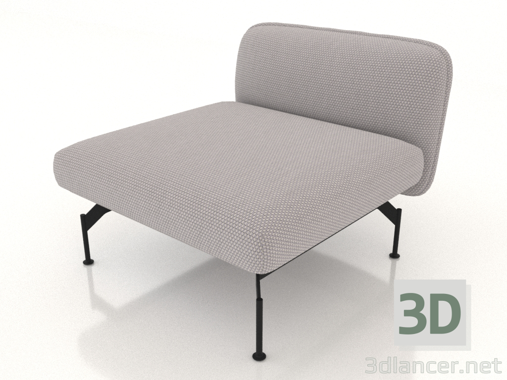 modèle 3D Canapé module 1 place - preview