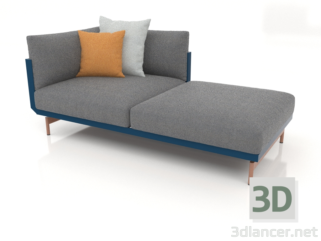 modèle 3D Module canapé, section 2 droite (Gris bleu) - preview