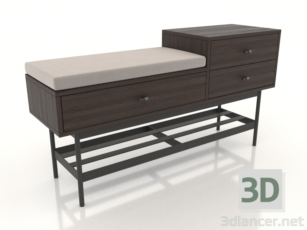 3d model Bench 2 (ash walnut) - preview