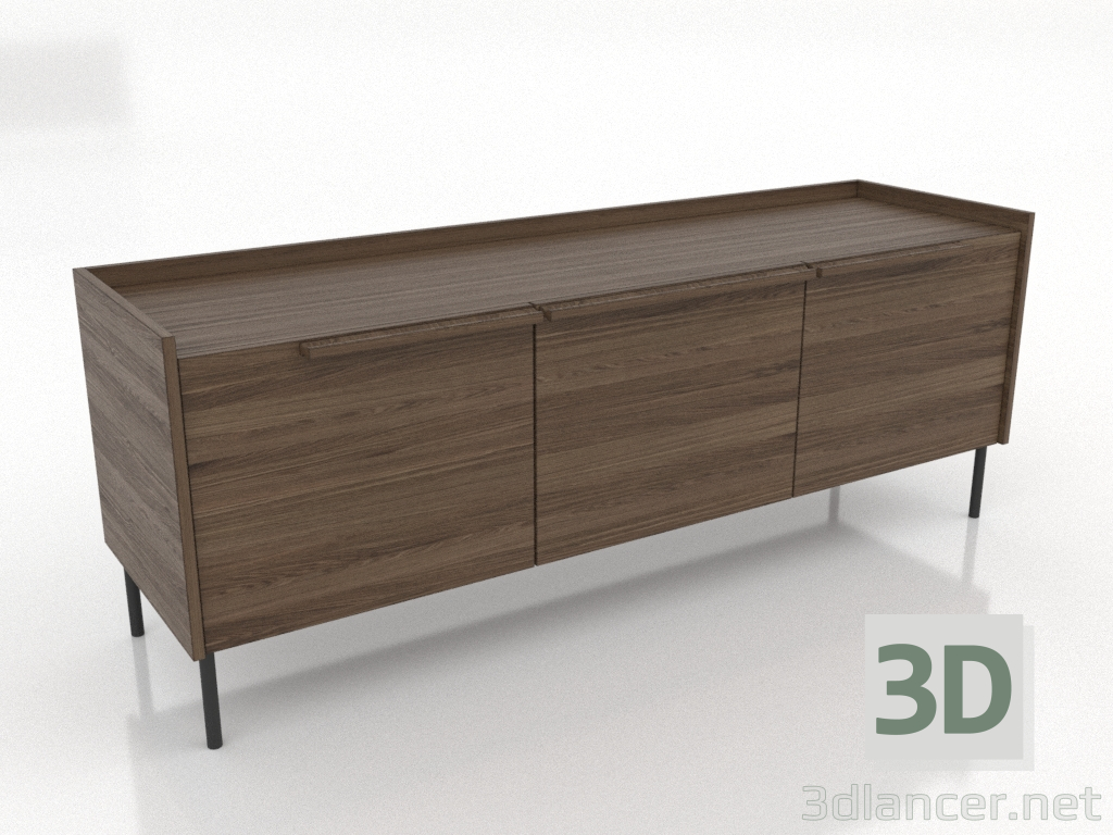 modèle 3D Meuble TV 2 1500 mm (frêne éclairci noyer) - preview modèle 3D Meuble TV 2 1500 mm (frêne éclairci noyer) - preview