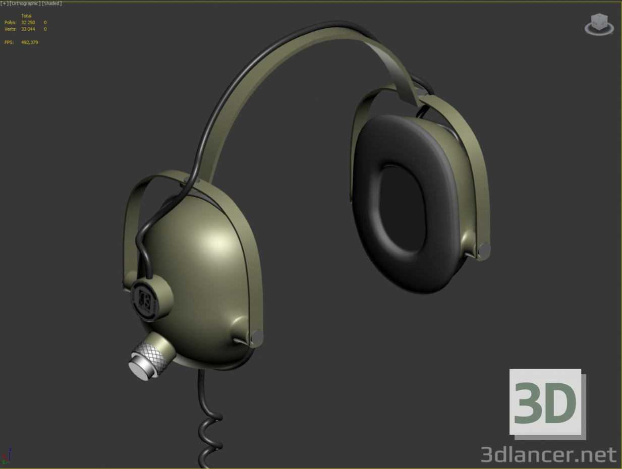 modello 3D le retro cuffie - anteprima