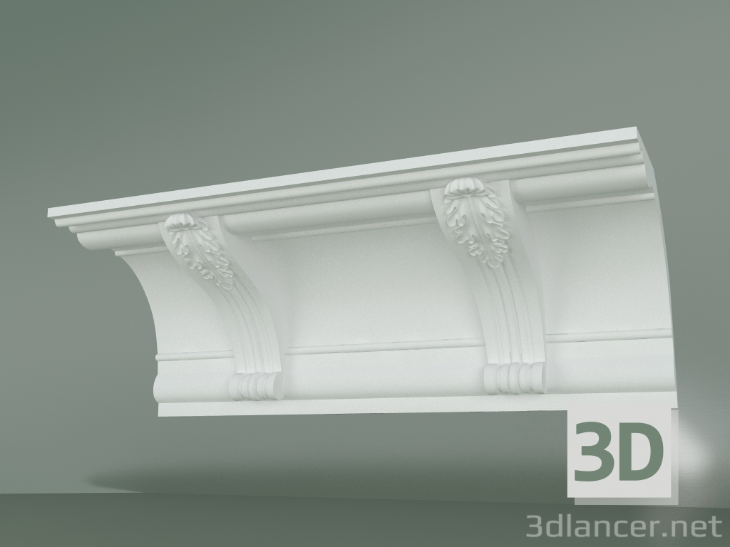 Modelo 3d Cornija de gesso com ornamento КW016 - preview