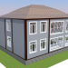 3 डी मॉडल दो मंजिला घर - पूर्वावलोकन