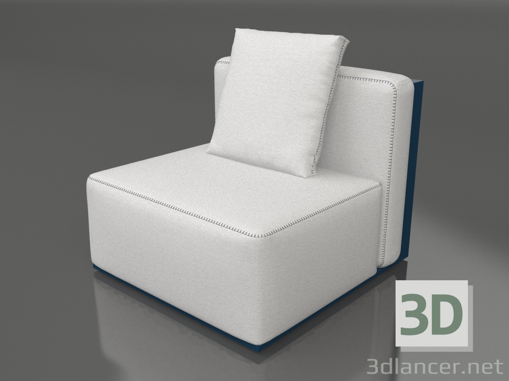 3D modeli Kanepe modülü 3. bölüm (Gri mavi) - önizleme