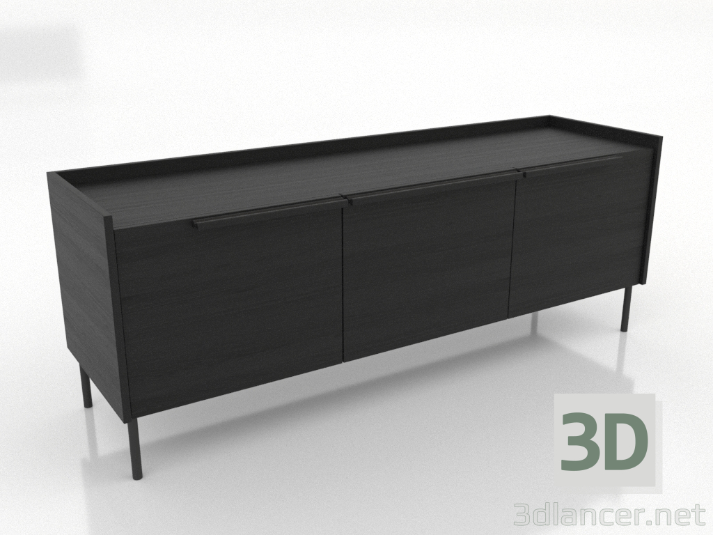 3d model TV cabinet 2 1500 mm (black RAL 9005) - preview 3d model TV cabinet 2 1500 mm (black RAL 9005) - preview