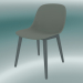 3d model Fiber chair with wood base (Gray) - preview