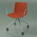 Modelo 3d Cadeira 0333 (4 rodízios, com braços, LU1, com guarnição frontal, em carvalho branqueado) - preview