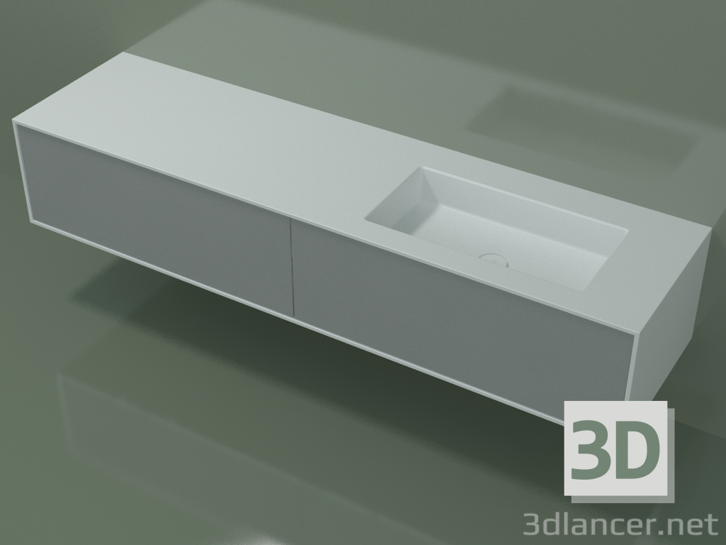 3D modeli Çekmeceli lavabo (06UCA24D1, Silver Grey C35, L 192, P 50, H 36 cm) - önizleme
