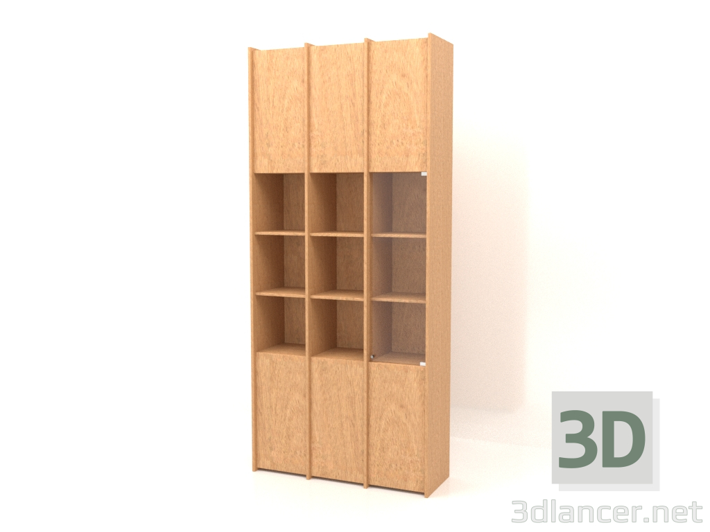 modello 3D Scaffalatura modulare ST 07 (1152х409х2600, impiallacciatura legno mogano) - anteprima
