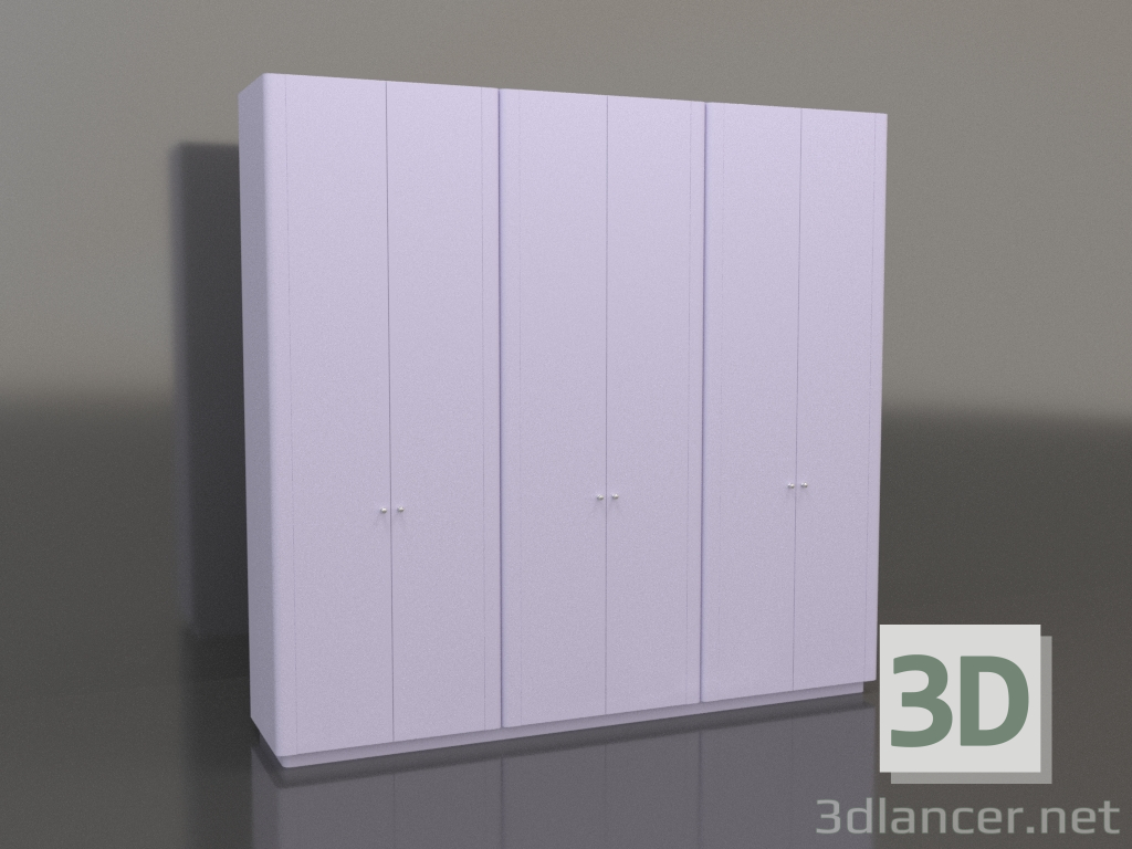 3D modeli Gardırop MW 04 boya (3000x600x2850, leylak) - önizleme