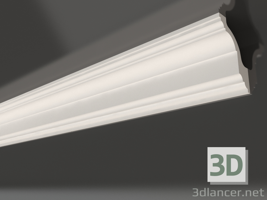 3d model Plaster ceiling cornice smooth KG 068 3 (130х96) - preview