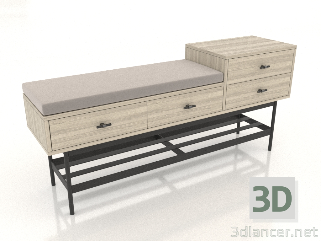 3d model Banquete (roble iluminado) - vista previa