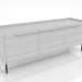 Modelo 3d Móvel de TV 2 1500 mm (branco RAL 9010) - preview
