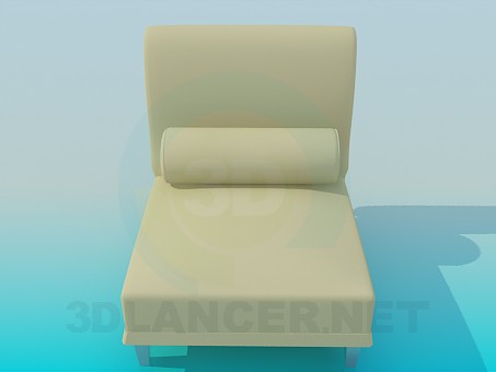 3d model Sofá con una almohada - vista previa