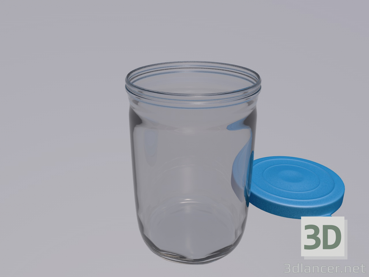 modello 3D 0,5 litri + coperchio in PET - anteprima