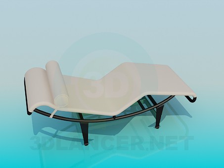 3d model Sunbed with headrest - preview 3d model Sunbed with headrest - preview