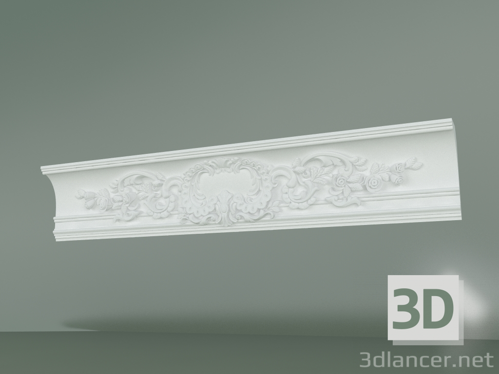 modèle 3D Corniche en plâtre avec ornement КW022 - preview