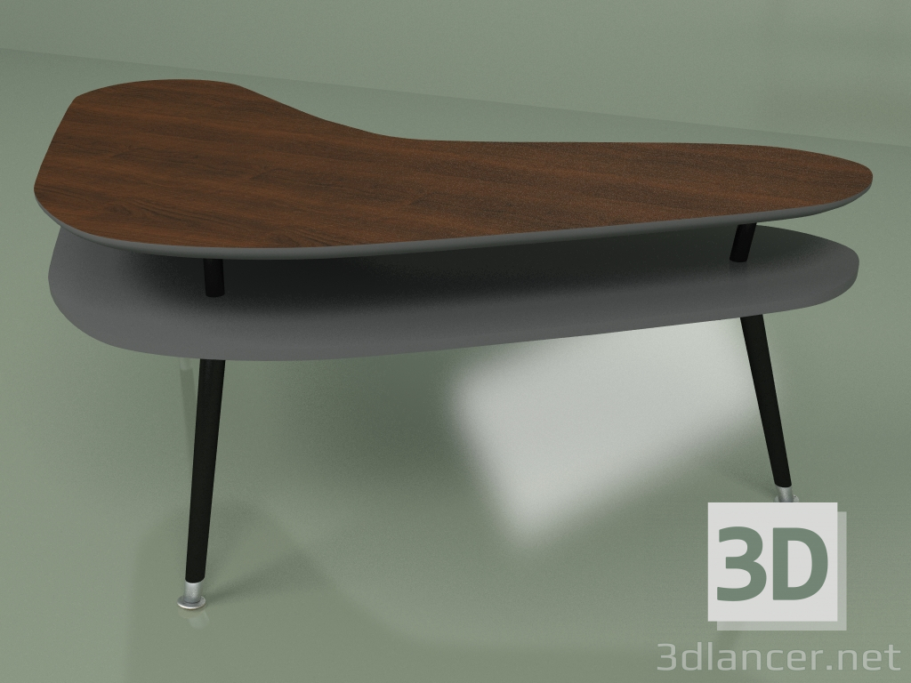 modèle 3D Table basse Boomerang (gris foncé) - preview