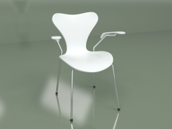 Chair S7 with armrests (white, chrome)
