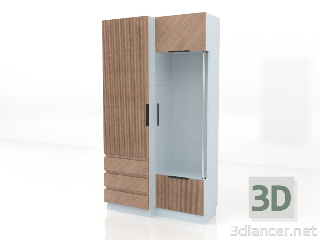 3D Modell Kabinett-Vitrine links - Vorschau