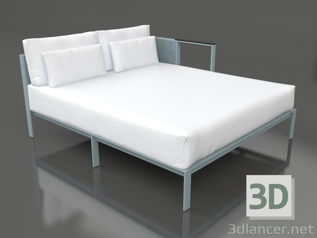 modèle 3D Module canapé XL, section 2 gauche (Bleu gris) - preview