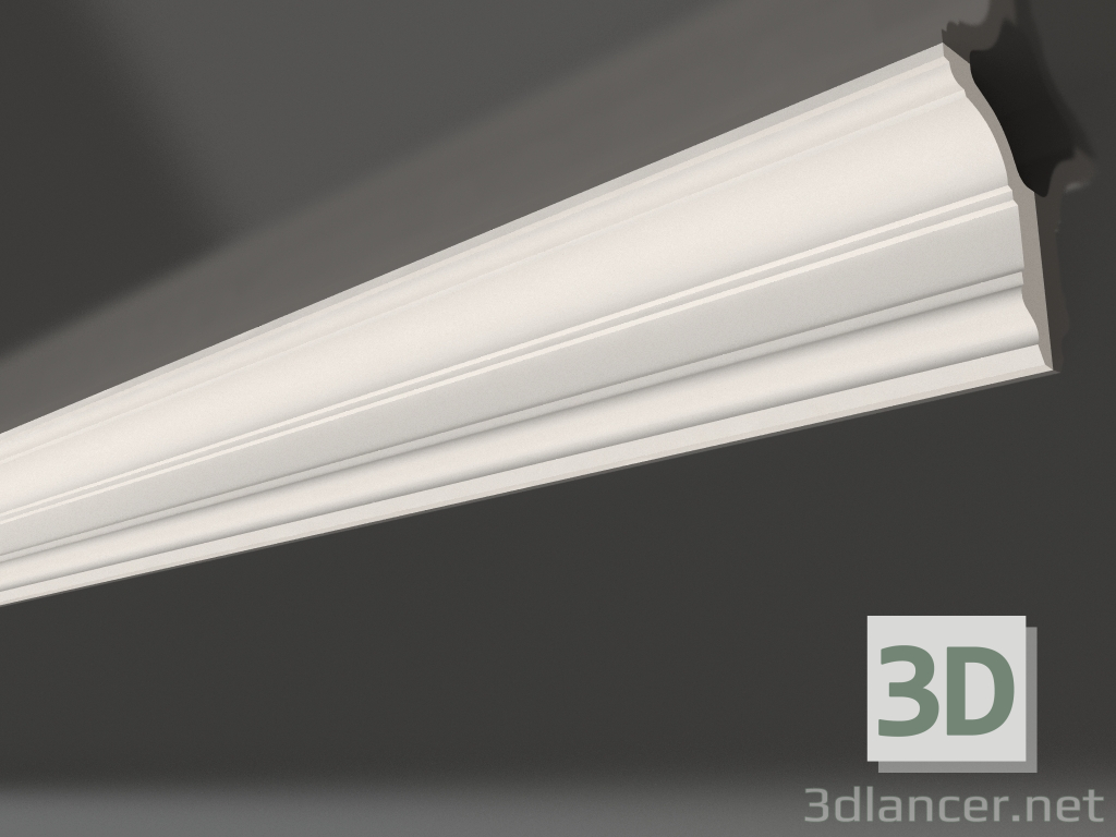 3d model Plaster ceiling cornice smooth KG 068 4 (133x80) - preview