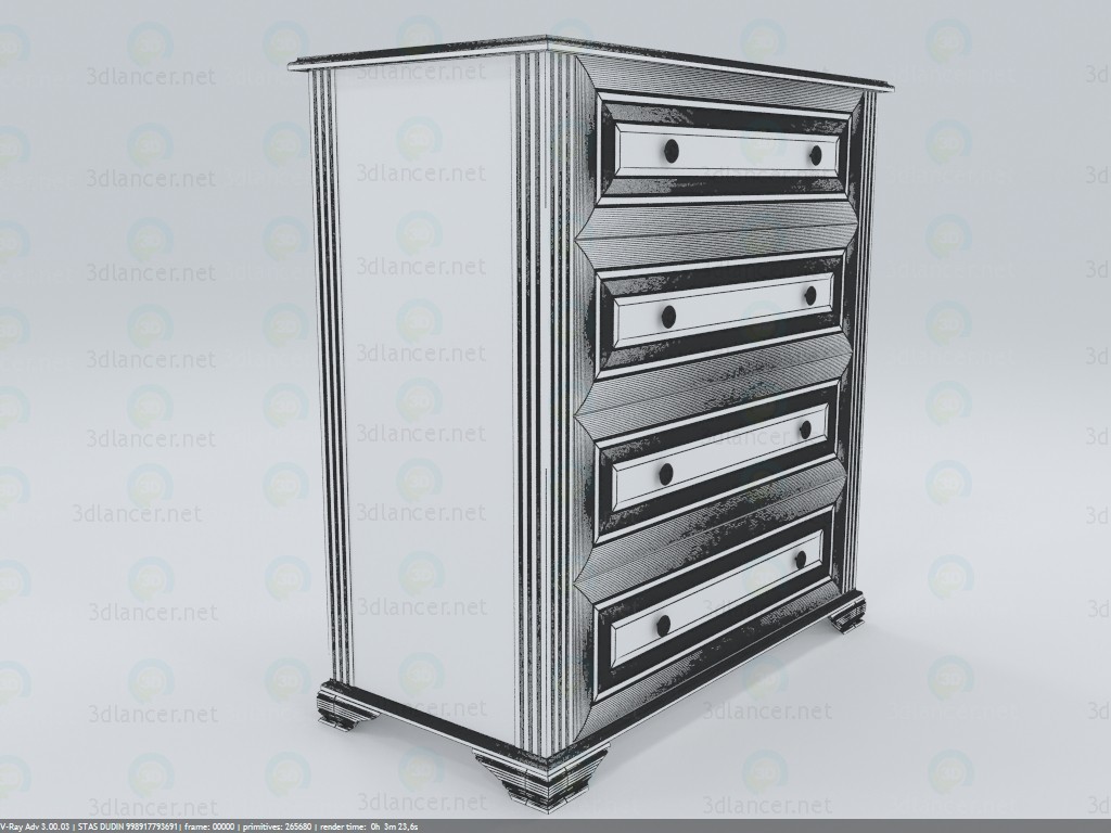 Cajonera NightKOM4S90 3D modelo Compro - render Cajonera NightKOM4S90 3D modelo Compro - render