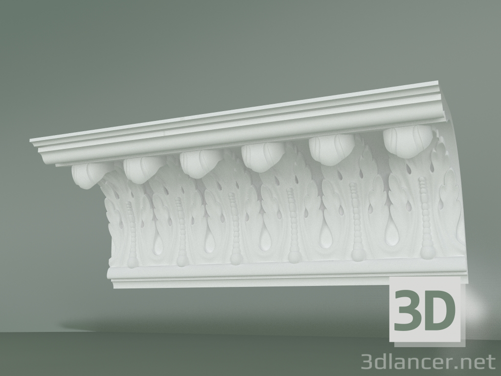 modello 3D Cornice prefabbricata in gesso KM001 - anteprima