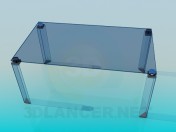 Mesa de centro de vidrio con patas de cristal