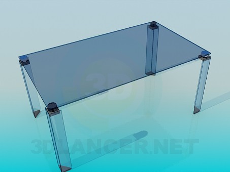 modelo 3D Mesa de centro de vidrio con patas de cristal - escuchar modelo 3D Mesa de centro de vidrio con patas de cristal - escuchar