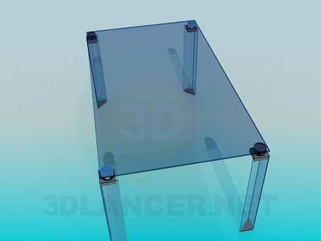 modelo 3D Mesa de centro de vidrio con patas de cristal - escuchar modelo 3D Mesa de centro de vidrio con patas de cristal - escuchar