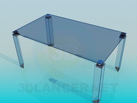modelo 3D Mesa de centro de vidrio con patas de cristal - escuchar modelo 3D Mesa de centro de vidrio con patas de cristal - escuchar