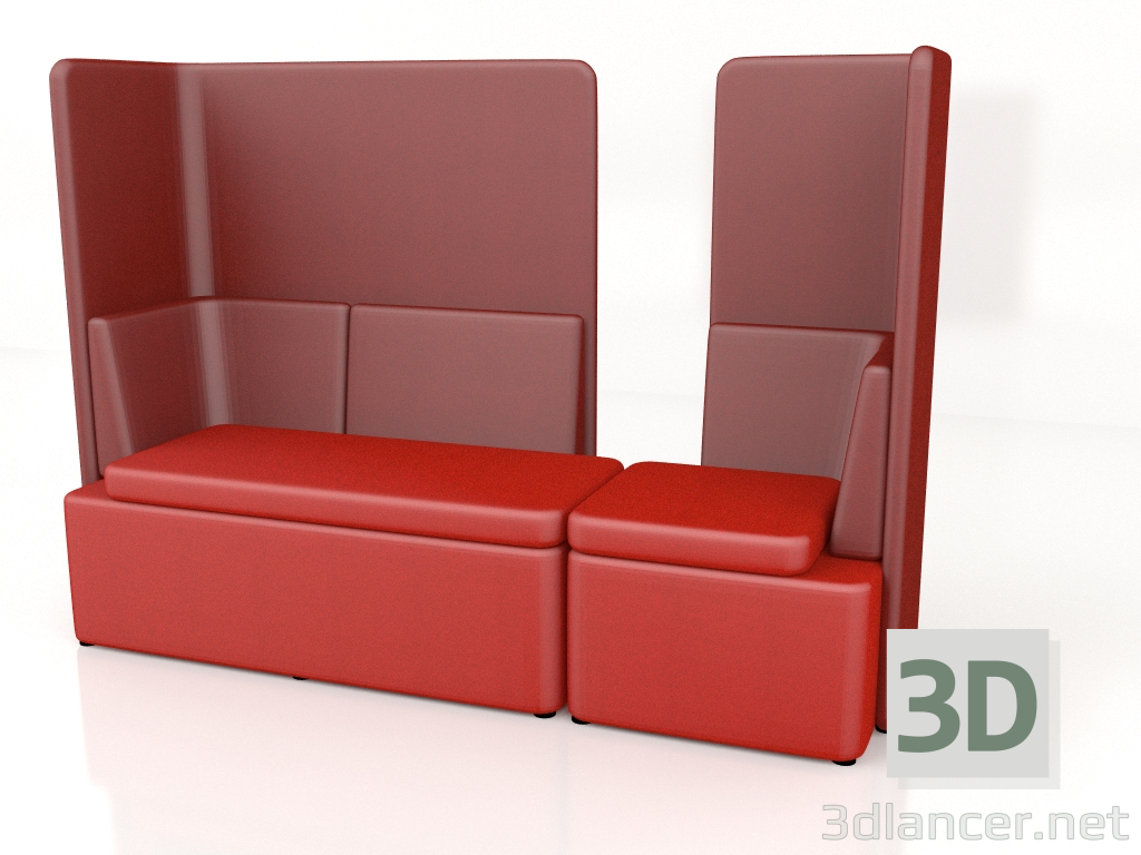 3D Modell Modulares Sofa Kaiva High KAV4L+KAV1 - Vorschau