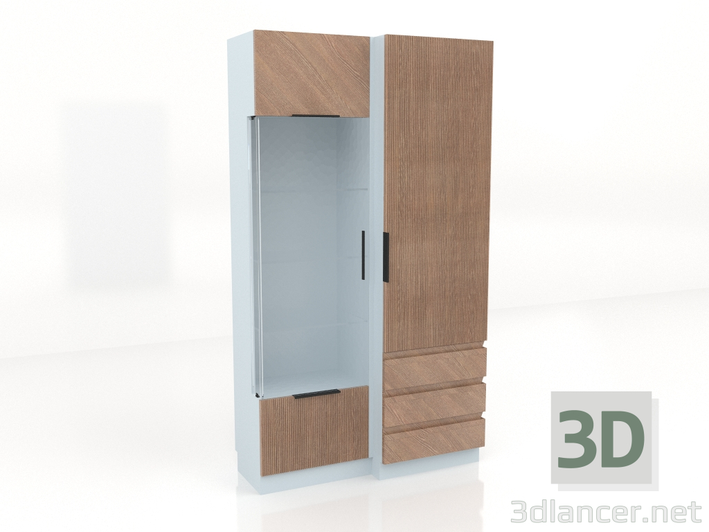 3d модель Шкаф-витрина правая – превью