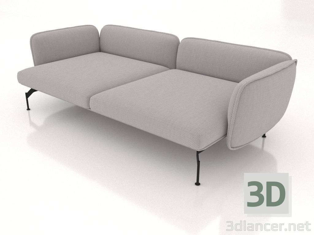 3D Modell Sofamodul 2,5 Sitzer tief mit Armlehnen 85 - Vorschau