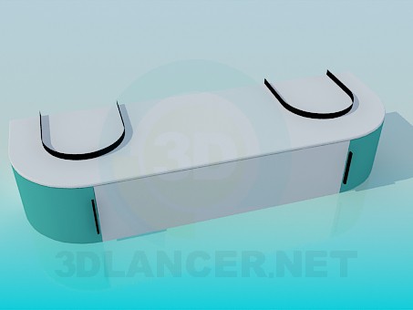 3d model Bedside table for a bathroom - preview 3d model Bedside table for a bathroom - preview