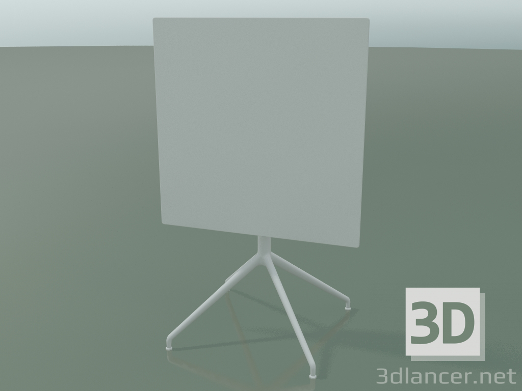 modello 3D Tavolo quadrato 5741 (H 72.5 - 69x69 cm, piegato, bianco, V12) - anteprima