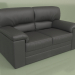 modello 3D Ella divano 2 posti (pelle nera) - anteprima
