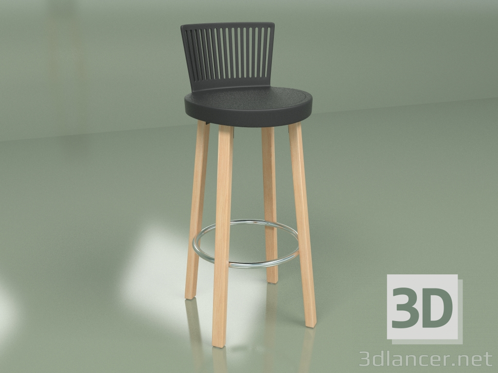 3d модель Барний стілець Trinidad (чорний) – превью