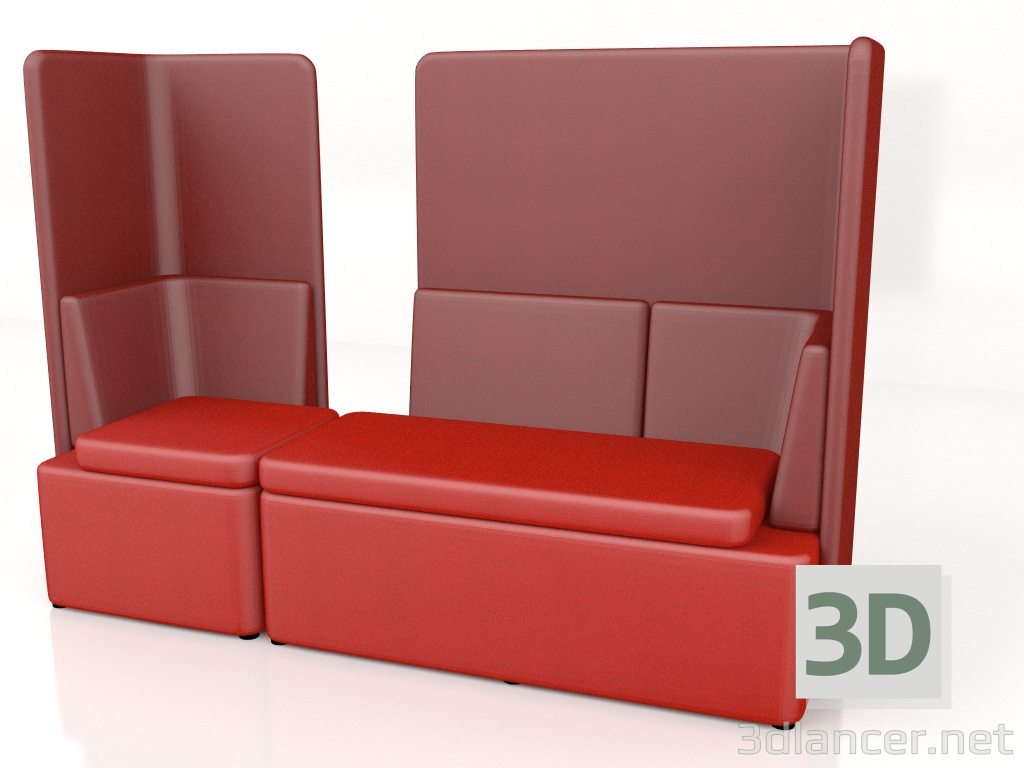 3D Modell Modulares Sofa Kaiva High KAV1+KAV4R - Vorschau