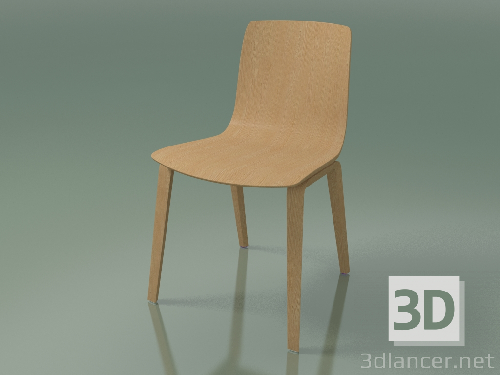 modello 3D Sedia 3910 (4 gambe in legno, rovere) - anteprima