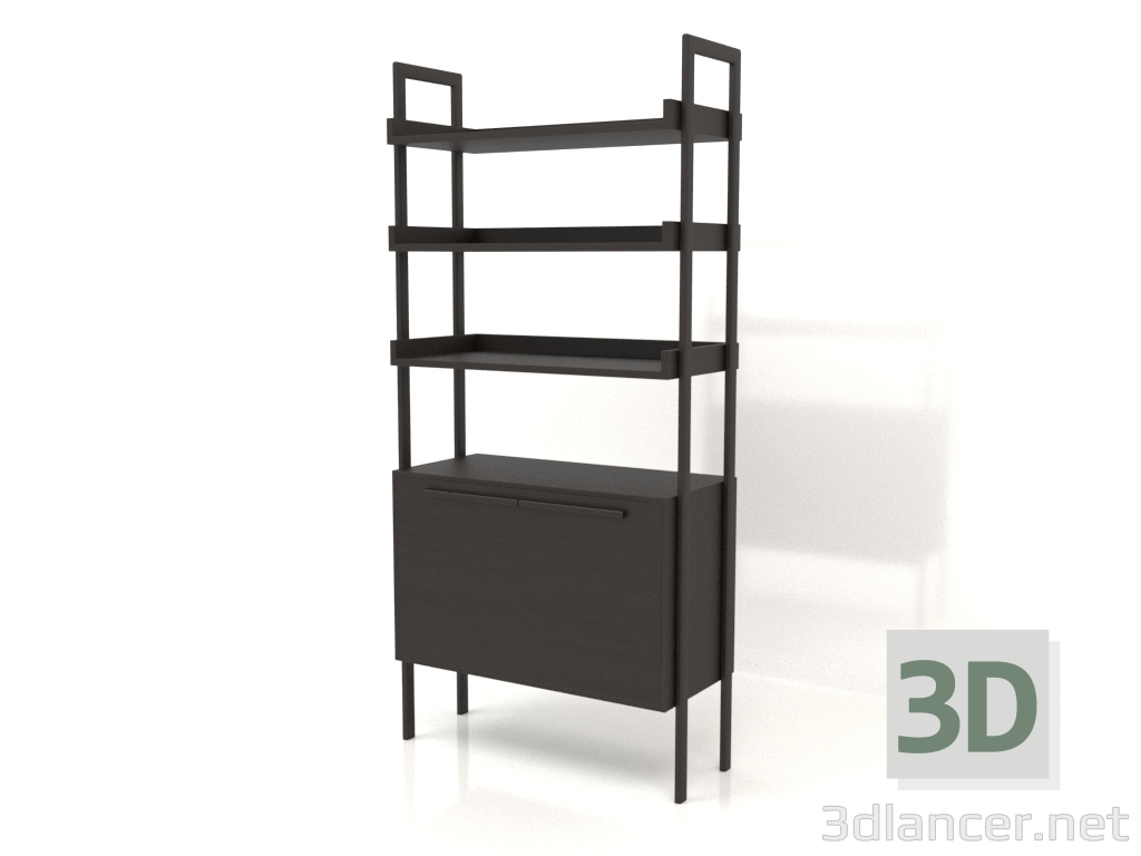3d model Bookcase ST 03 (900х400х1900, wood brown dark) - preview