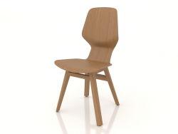 Una sedia con base in legno
