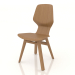 Modelo 3d Uma cadeira com base de madeira - preview