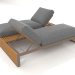 3d модель Двуспальная кровать для отдыха с алюминиевой рамой из искусственного дерева (Bronze) – превью