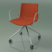 3d model Chair 0333 (4 castors, with armrests, LU1, with front trim, teak effect) - preview