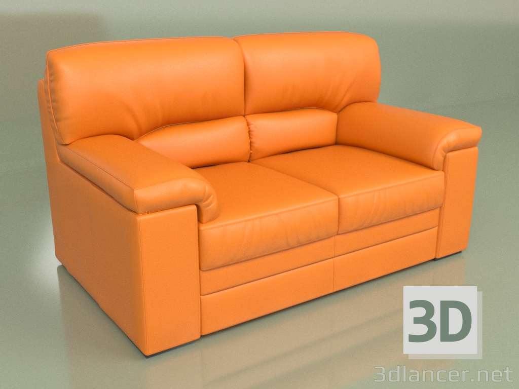 modello 3D Ella divano 2 posti (pelle arancione) - anteprima