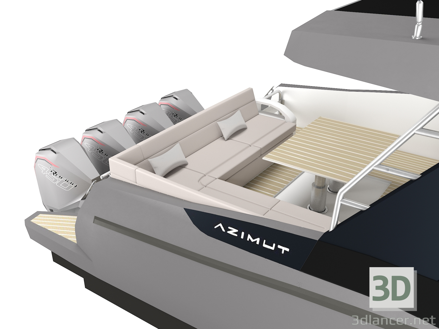 3d Motor Yacht Azimut Verve 47 model buy - render